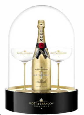 Подарочный набор Moët & Chandon Impérial Globe  Моет Шандон Брют Империал  Глоуб 750 мл + 2 бокала