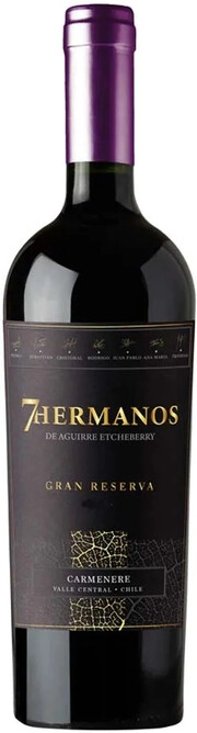 Вино  7 Hermanos  Carmenere  Gran Reserva   750 мл  13,5%