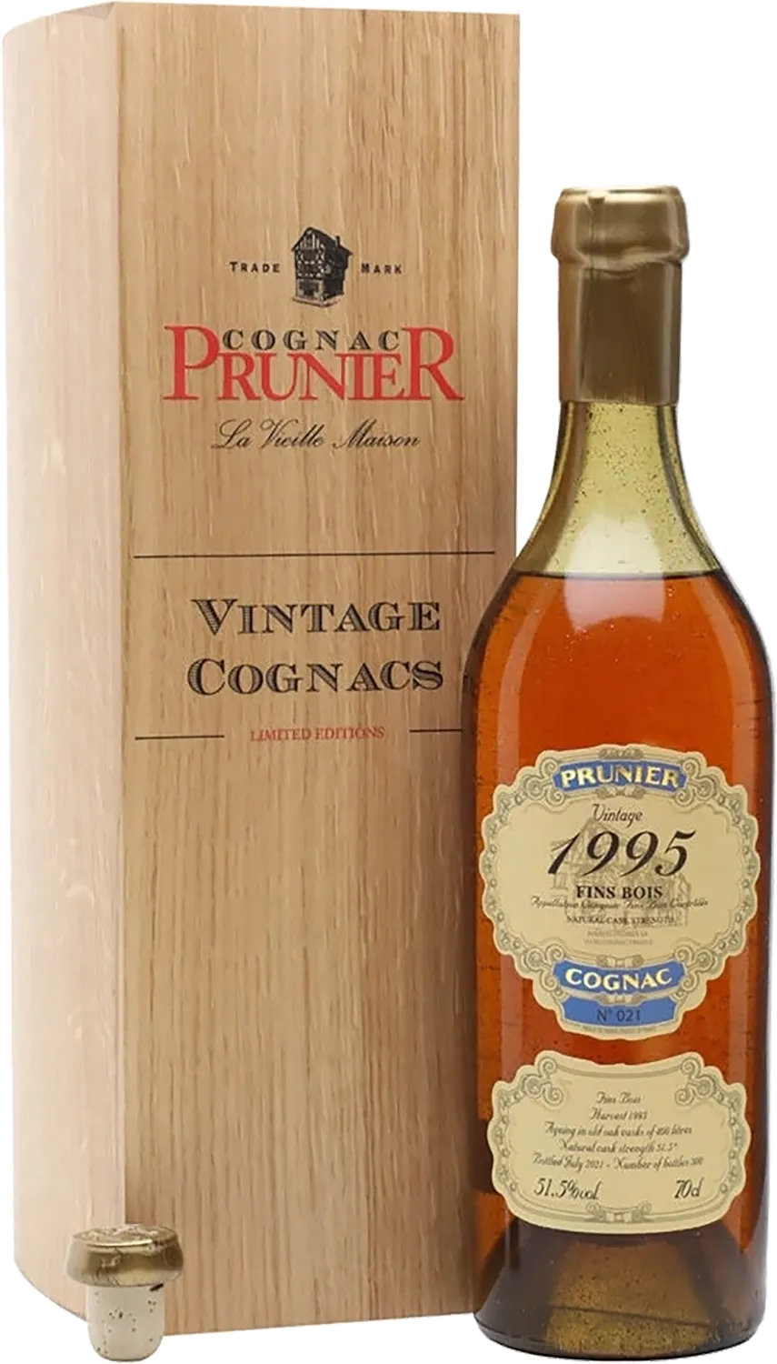 Коньяк Prunier 1995 Fins Bois Cognac wooden box 700 мл