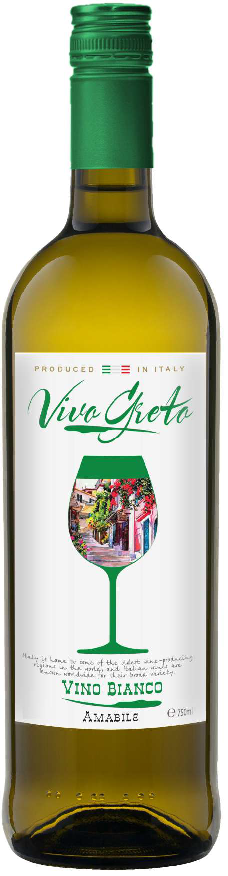 Вино Vivo Greto Cantina VR  Виво Грето Кантина ВР белое полусладкое 750 мл