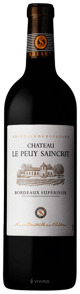 Вино Chateau Le Peuy Saincrit, Bordeaux Superieur AOC  375 мл  14,5%