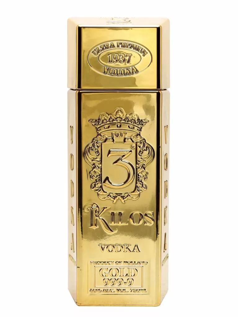 Водка 3 Kilos Gold 999.9 3 Килос Голд 999.9   1000 мл