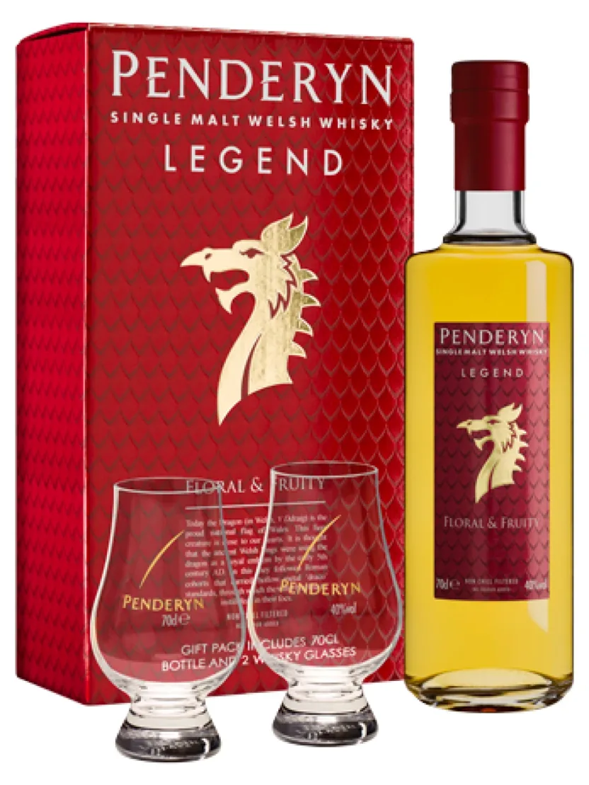 Виски Penderyn Legend gift box  with 2 glasses 700 мл 48%