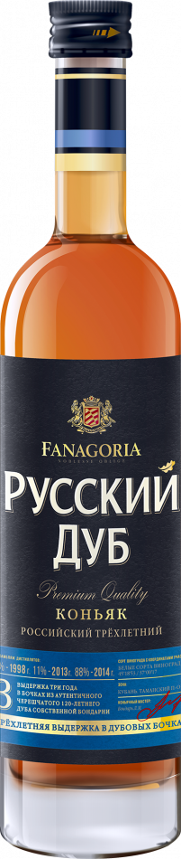 Коньяк Фанагория Русский Дуб 3 года  250 мл