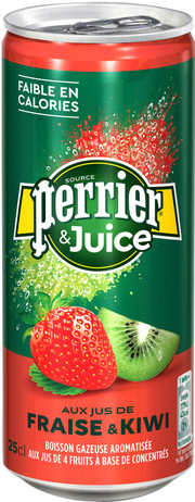 Вода   Perrier  Fraise & Kiwi  Перрье Клубника и Киви  в жестяной банке 250 мл