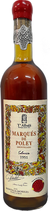 Вино ликерное сухое Montilla-Moriles DO Marques de Poley Amontillado Seleccion  1951 750 мл