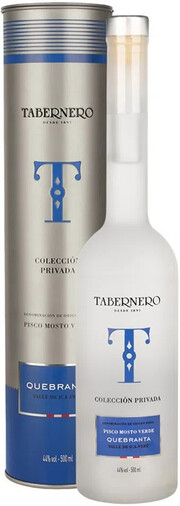 Писко  Tabernero Colección Mosto Verde  Quebranta  44%  в п/у  500 мл