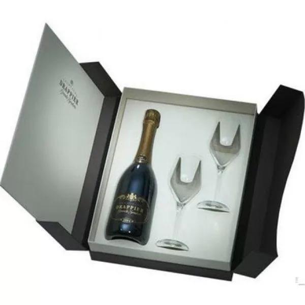 Шампанское Drappier Grande Sendree Brut Champagne AOC gift box in 2 glass  750 мл