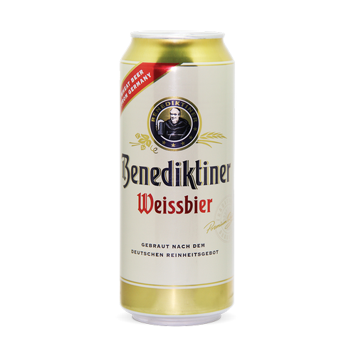 ПИВО Benediktiner Weissbier  БЕНЕДИКТИНЕР ВАЙСБИР  ж/б  500 мл