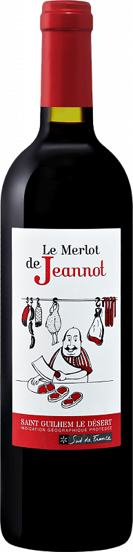 Вино Vignobles des 3 Châteaux  Le Merlot de Jeannot Saint Guilhem le Désert IGP Винобль де  3  Шато  Ле Мерло Де Жанно  Сен-Гийом-Ле-Дезер 750 мл