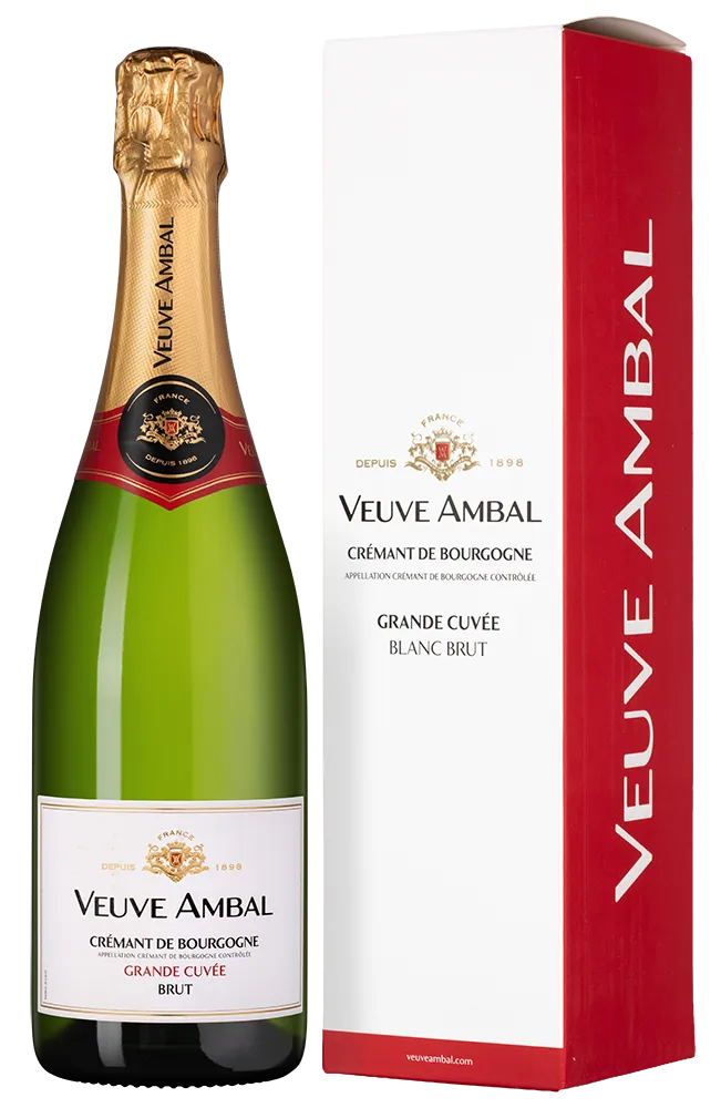 Игристое вино Veuve Ambal Cremant de Bourgogne Grande Cuvee Blanc Brut gift box 750 мл