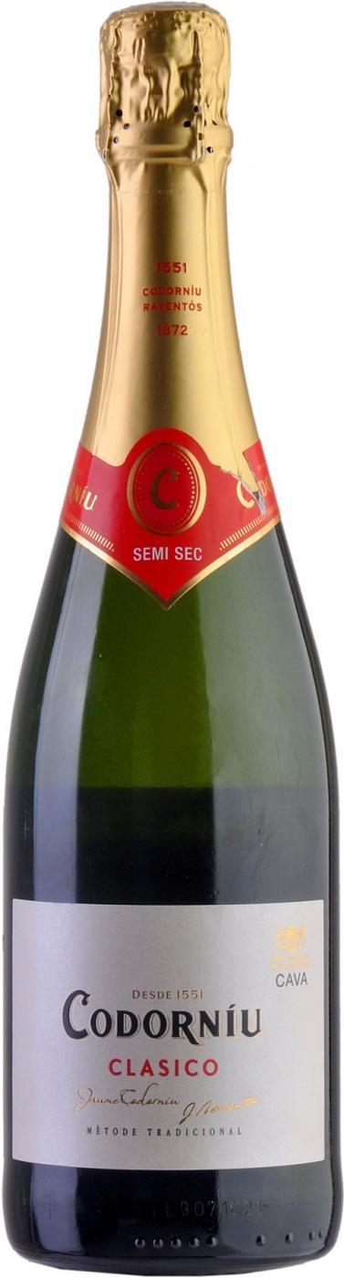 Игристое вино Codorniu Clasico Semi Seco Кодорнью Класико полусухое 750 мл