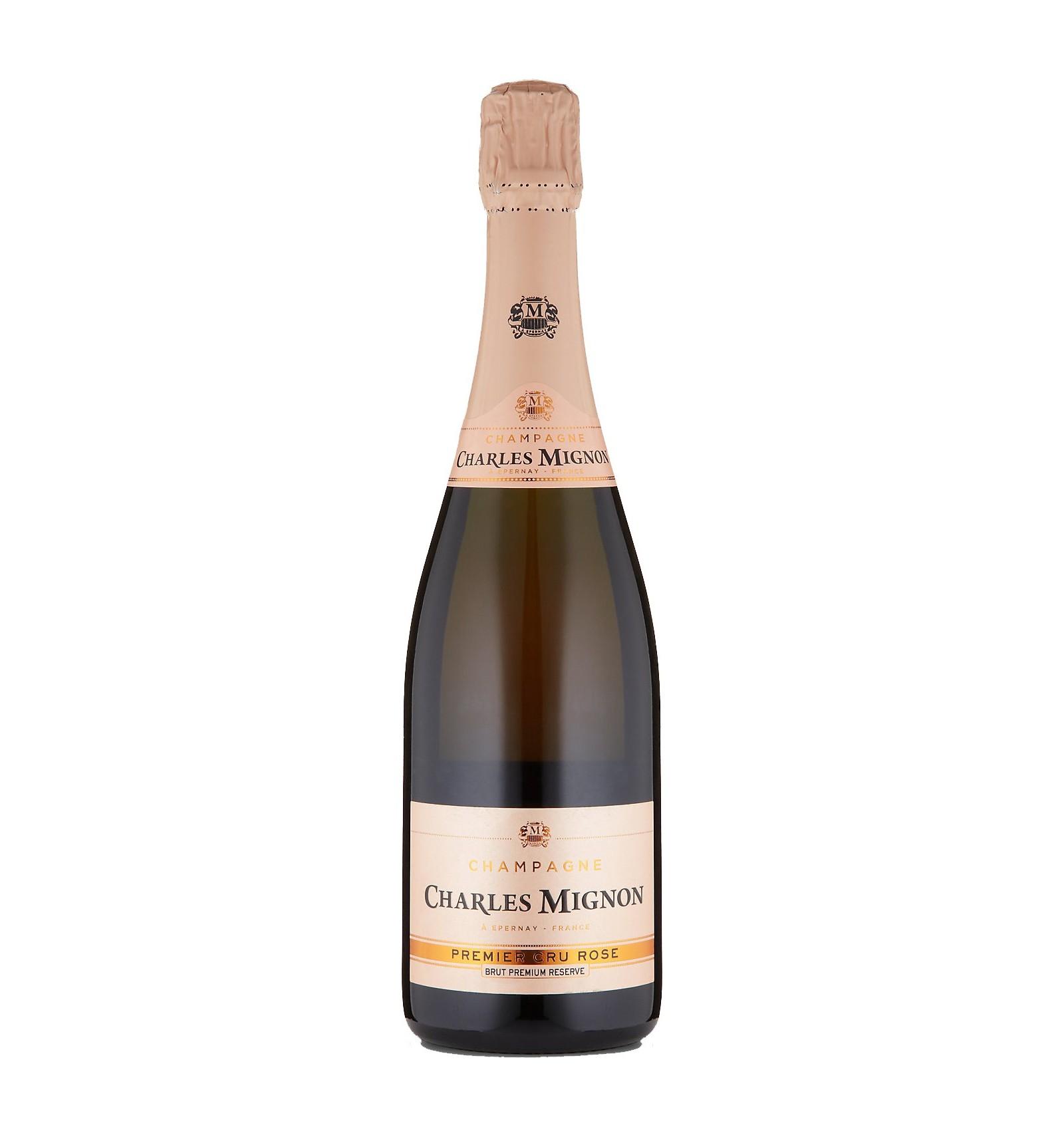 Шампанское Champagne Charles Mignon Premium Reserve Brut Rosé Premier Cru Шампань Шарль Миньон Премиум Резерв Брют Розэ Премье Крю  подарочной упаковке 750 мл
