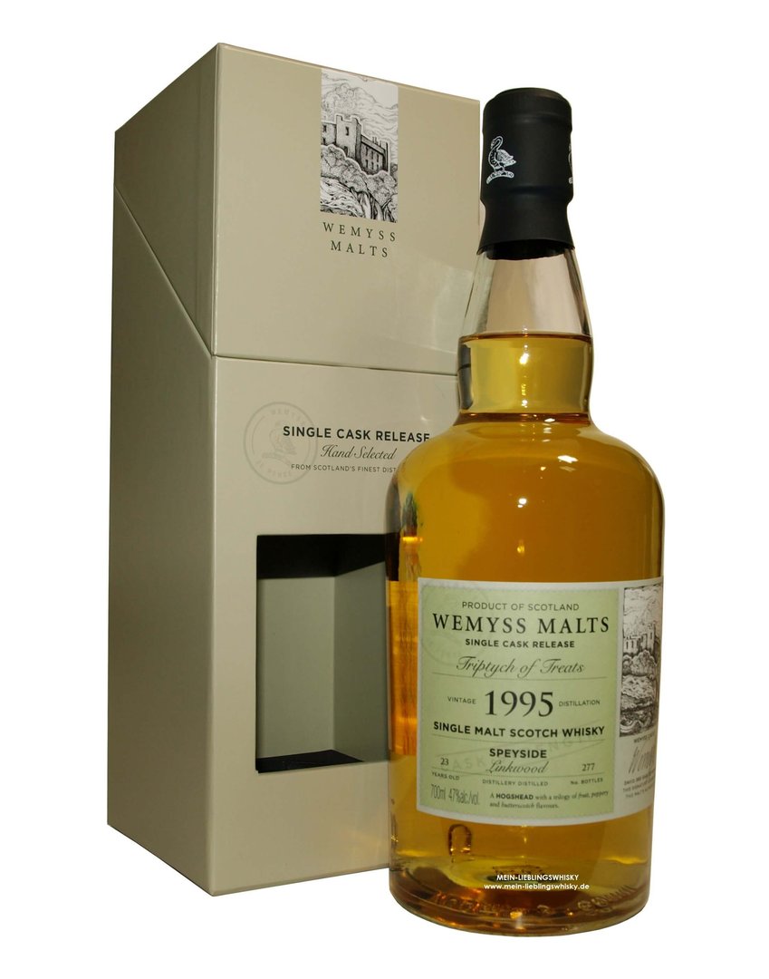 Виски Triptych Of Treats Speyside Linkwood 1995 Single Malt Scotch Whisky Wemyss Malts (gift box)  700мл