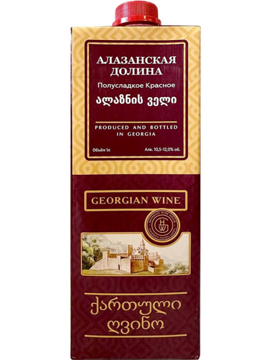 Вино Georgian Wine House Alazani Valley Red Tetra Pak  1 л