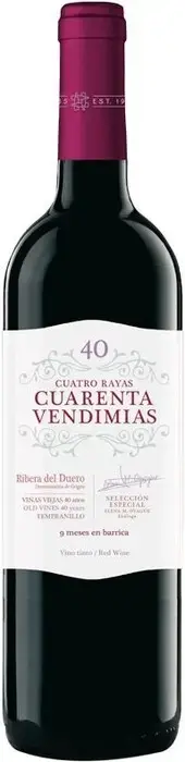 Вино Cuatro Rayas Cuarenta Vendimias Tempranillo Ribera del Duero  2020  750 мл