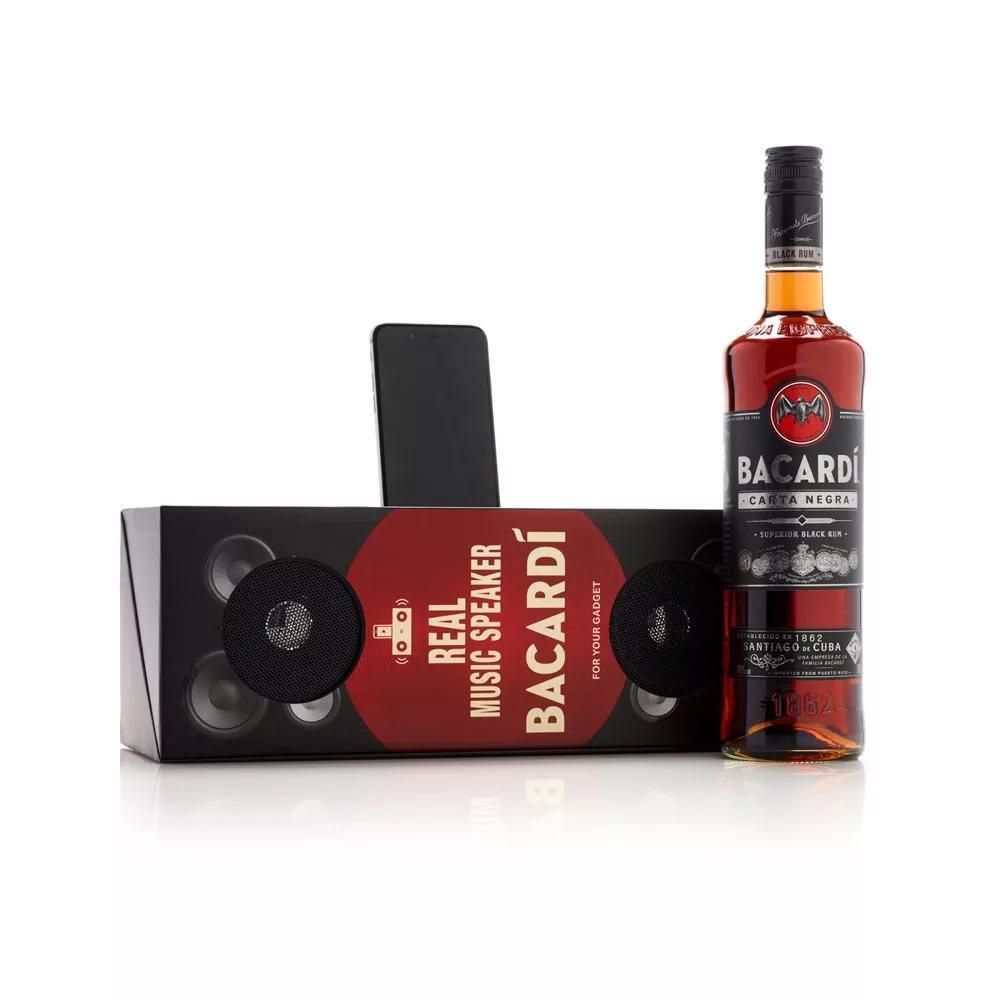 Ром  Bacardi  Carta Negra Бакарди  Карта Негра в п/у со встроенными динамиками 700 мл