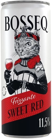 Игристое вино   Bosseq  Frizzante Sweet Red in can  250 мл  11,5%