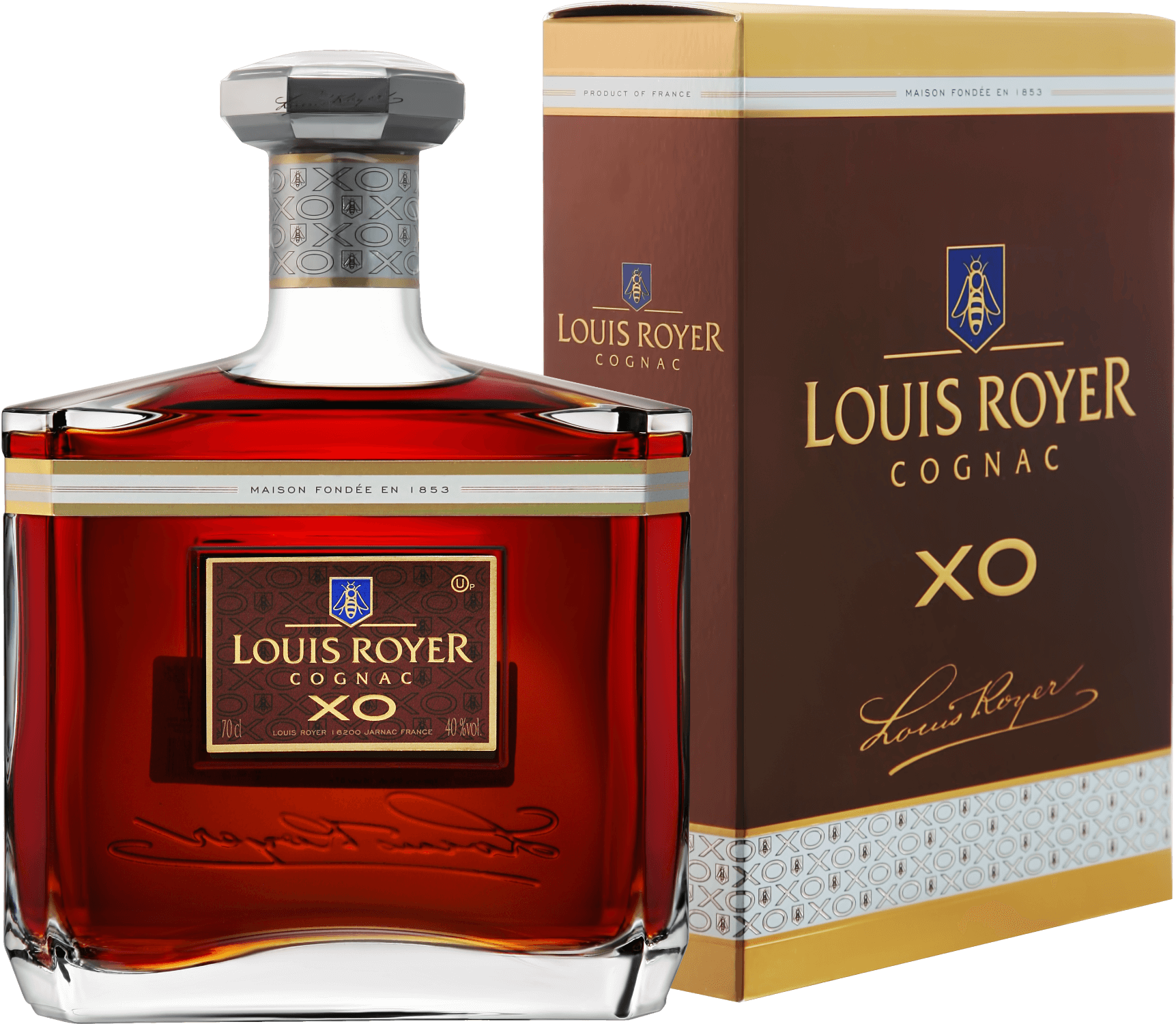 Коньяк Louis Royer XO Kosher   in gift box  Луи Руайе XO кошерный  в подарочной упаковке 700 мл