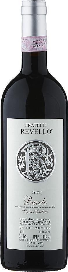 Вино Fratelli Revello, "Vigna Giachini", Barolo DOCG, 2006/Вино Фрателли Ревелло, "Винья Гьякини", Бароло DOCG, 2006, 0,75