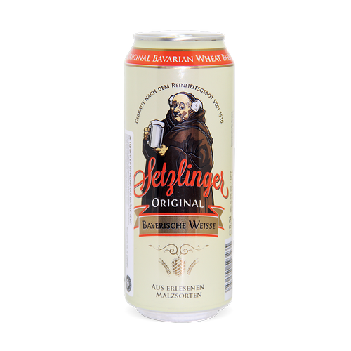 ПИВО Setzlinger Original Weizenbier  ЗЕТЦЛИНГЕР ОРИДЖИНАЛ ВАЙЦЕНБИР  в жестяной банке 500 мл