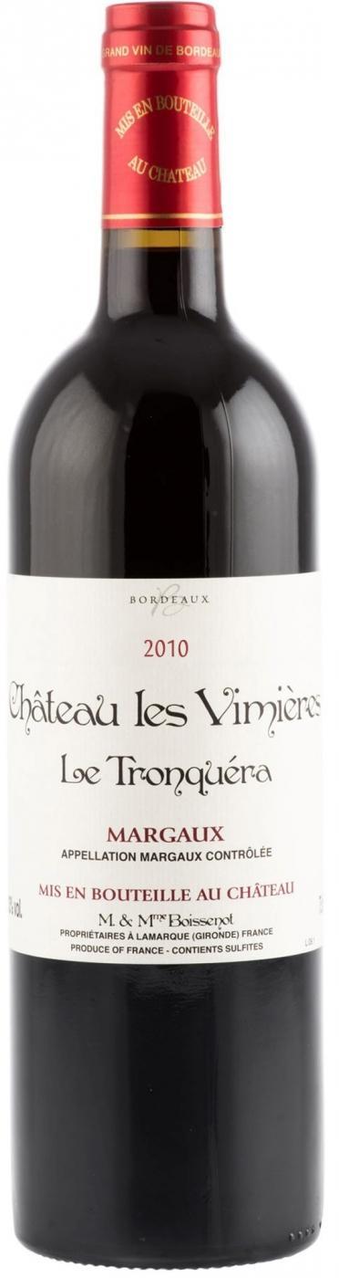 Вино Chateau les Vimieres Le Tronquera Margaux AOC Шато ле Вимьер Ле Тронкера 2010  750 мл
