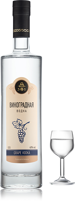 Водка ВИНОГРАДНАЯ ТМ А301,  алк.40% 500 мл