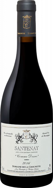 Вино  Domaine De La Choupette  Comme Dessus Santenay AOС  Домен де ля Шупетт Комм Дессю Сантене  2019 750 мл