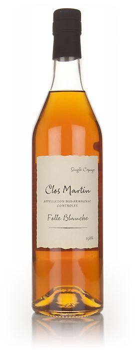 Арманьяк Clos Martin Folle Blanche AOC Bas-Armagnac 1988 1988 0.7 40%