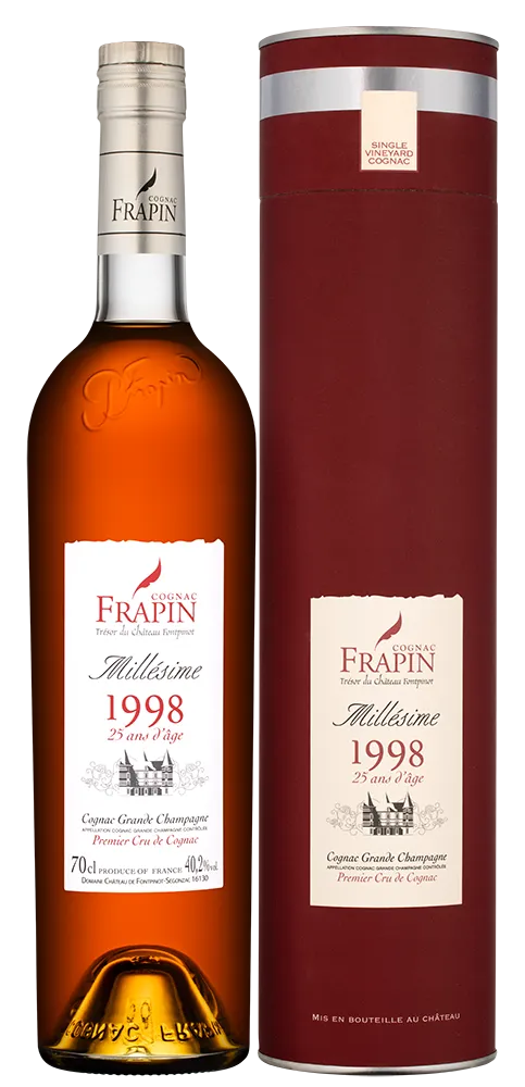 Коньяк Chateau de Fontpinot Frapin Millesime 25 ans d’age Grand Champagne in tube 1998  700 мл