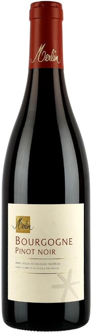 Вино Merlin Bourgogne Pinot Noir AOP Мерлян Бургонь Пино Нуар 2020 750 мл
