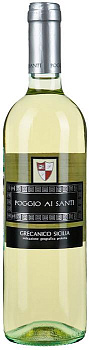 Вино белое сухое "Poggio Ai Santi" Grecanico, Sicilia IGP "Поджо Ай Санти" Греканико полусладкое 2018 750 мл
