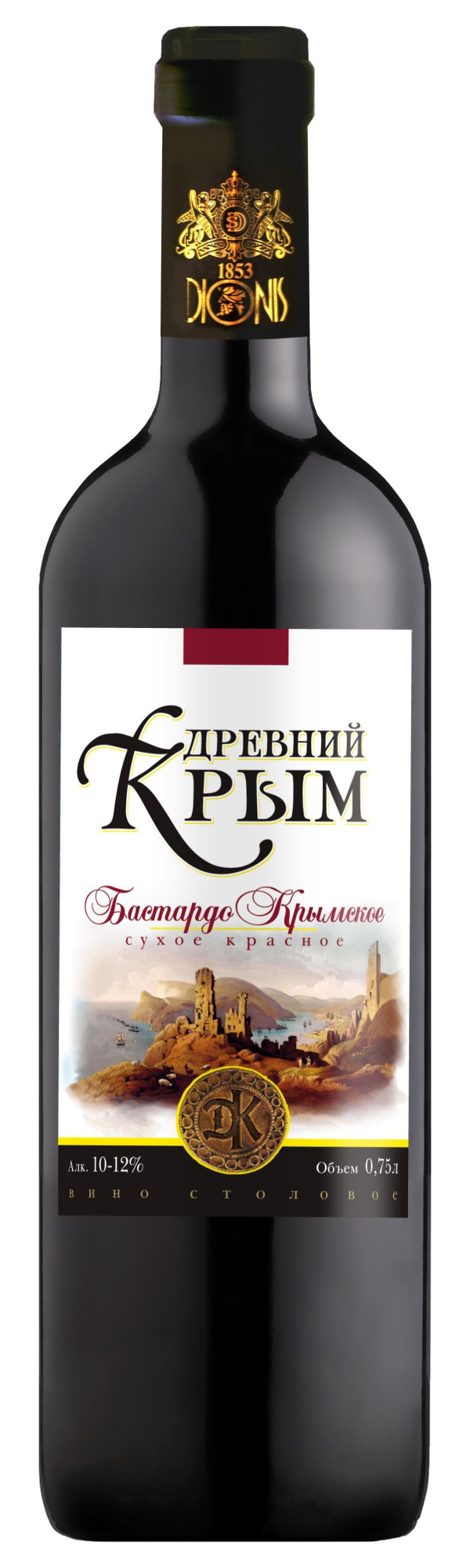 Вино  "Древний Крым Бастардо Крымское" столовое сухое красное 10-12%