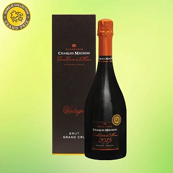 Шампанское Champagne Charles Mignon Cuvée Comte de Marne Brut Grand Cru Шампань Шарль Миньон Кюве Комт де Марн Брют Гран Крю белое брют в п/у 2015 750 мл