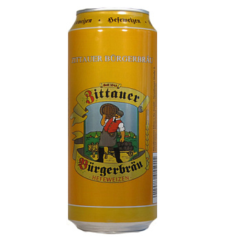 Пиво Eibauer  Zittauer Bürgerbraü Hefeweizen   Айбауэр Циттауская Пивоварня Пшеничное    ж/б  500 мл