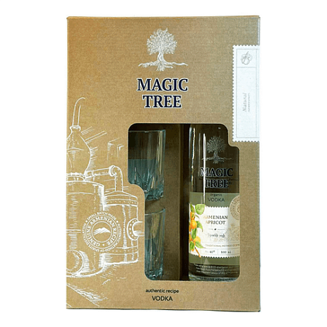 Водка  Magic Tree  Apricot gift box with a glasses   500 мл   40%