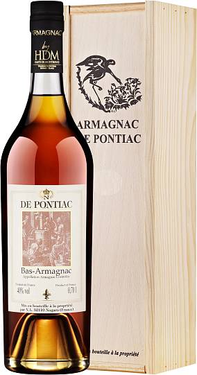 Арманьяк  De Pontiac Vintage  Bas-Armagnac  1969   700 мл   40%