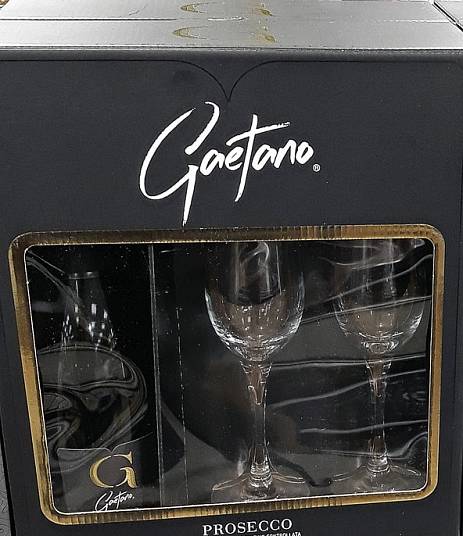 Игристое Вино Gaetano Prosecco Extra Dry gift box + 2 glass 750 мл