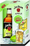 Напиток алкогольный   Jim Beam Apple, Джим бим Эппл в подарочной упаковке + тоник  700 мл