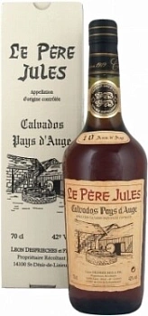 Кальвадос Léon Desfrièches et Fils Le Père Jules Calvados Pays d’Auge 10 ans die Carte Blanche gift box 700 мл