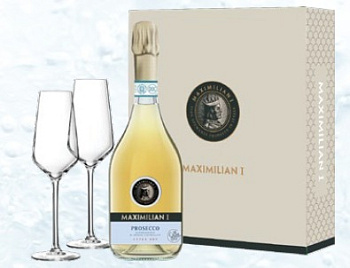 Игристое вино  Maximilian I Prosecco Brut  gift box 2 glass 750 мл