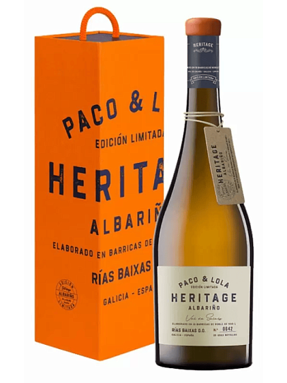 Вино  Albarino Rias Baixas Heritage Paco & Lola  2018 gift box  750 мл  13%