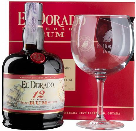 Ром El Dorado 12 Years Old with  glass gift box  700 мл