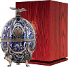 Водка Императорская коллекция Кошерная    графин-яйцо Серебро с синими цветами  в деревянном коробе 700 мл 40 % 