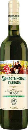 Вино Монастырская трапеза белое полусладкое 700 м