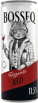 Игристое вино   Bosseq  Frizzante Red in can  250 мл  11,5%