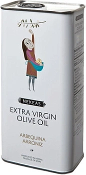 Масло Nekeas, Arbequina-Arroniz, Extra Virgen Olive Oil, in can   500 мл
