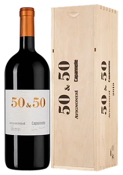 Вино Capannelle  50 & 50 Toscana IGT  2020 wooden box  1,5 л