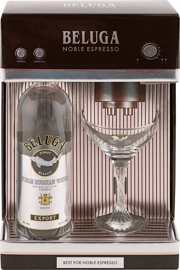 Водка  Beluga   Noble   gift box with glass  700 мл 