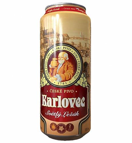 Пиво Karlovec Svetly Lezak Карловец Светлый Лежак в ж\б 500 м